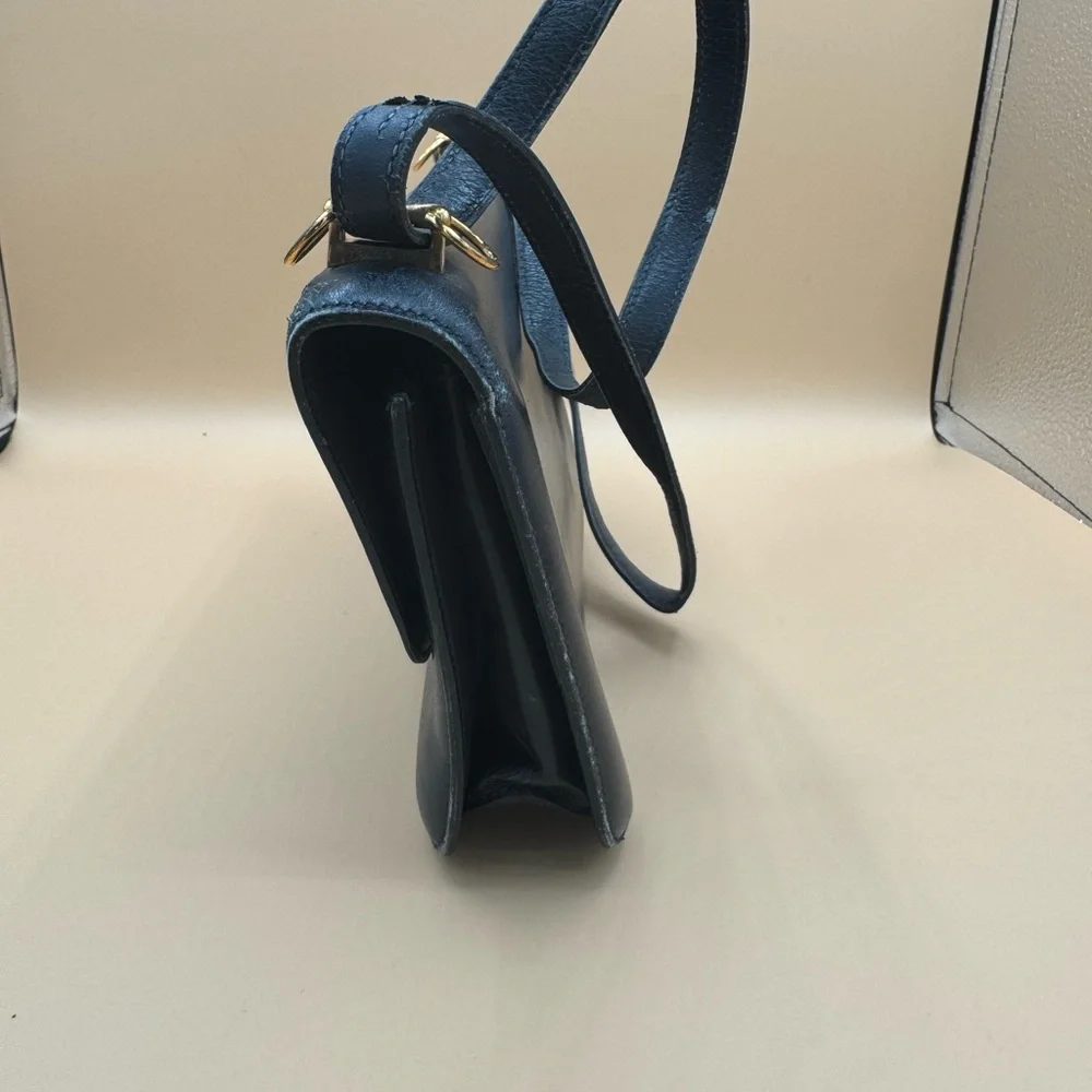 Hérmes Box Dolly Navy Leather Shoulder Bag - Picture 2 of 12